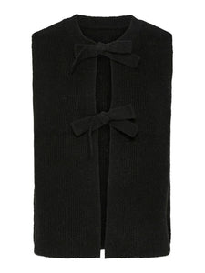 Black Knitted Bow Vest