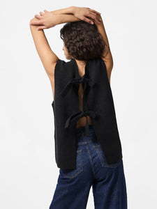 Black Knitted Bow Vest