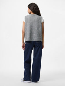Grey Knitted Bow Vest