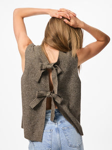 Morel Knitted Bow Vest