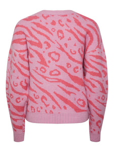 Pink Jacquard Leo Sweater