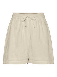 Cream Cotton Shorts