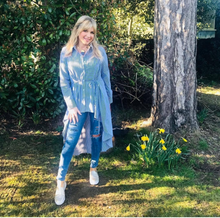 Load image into Gallery viewer, Asymmetric Blue Striped Shirt