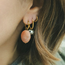 Load image into Gallery viewer, Peach Marble Drop Earrings