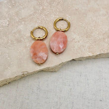 Load image into Gallery viewer, Peach Marble Drop Earrings