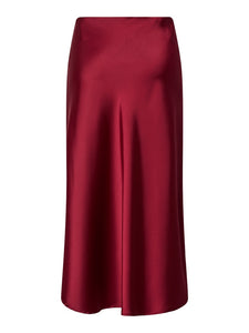 Raspberry Satin Skirt