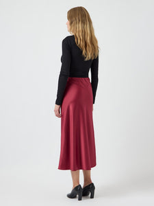 Raspberry Satin Skirt