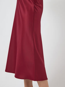 Raspberry Satin Skirt