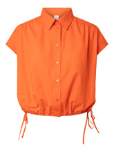 Load image into Gallery viewer, Cropped Orange Button Up
