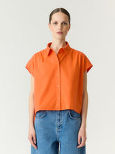 Load image into Gallery viewer, Cropped Orange Button Up
