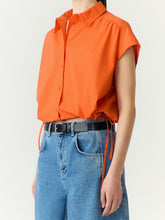 Load image into Gallery viewer, Cropped Orange Button Up