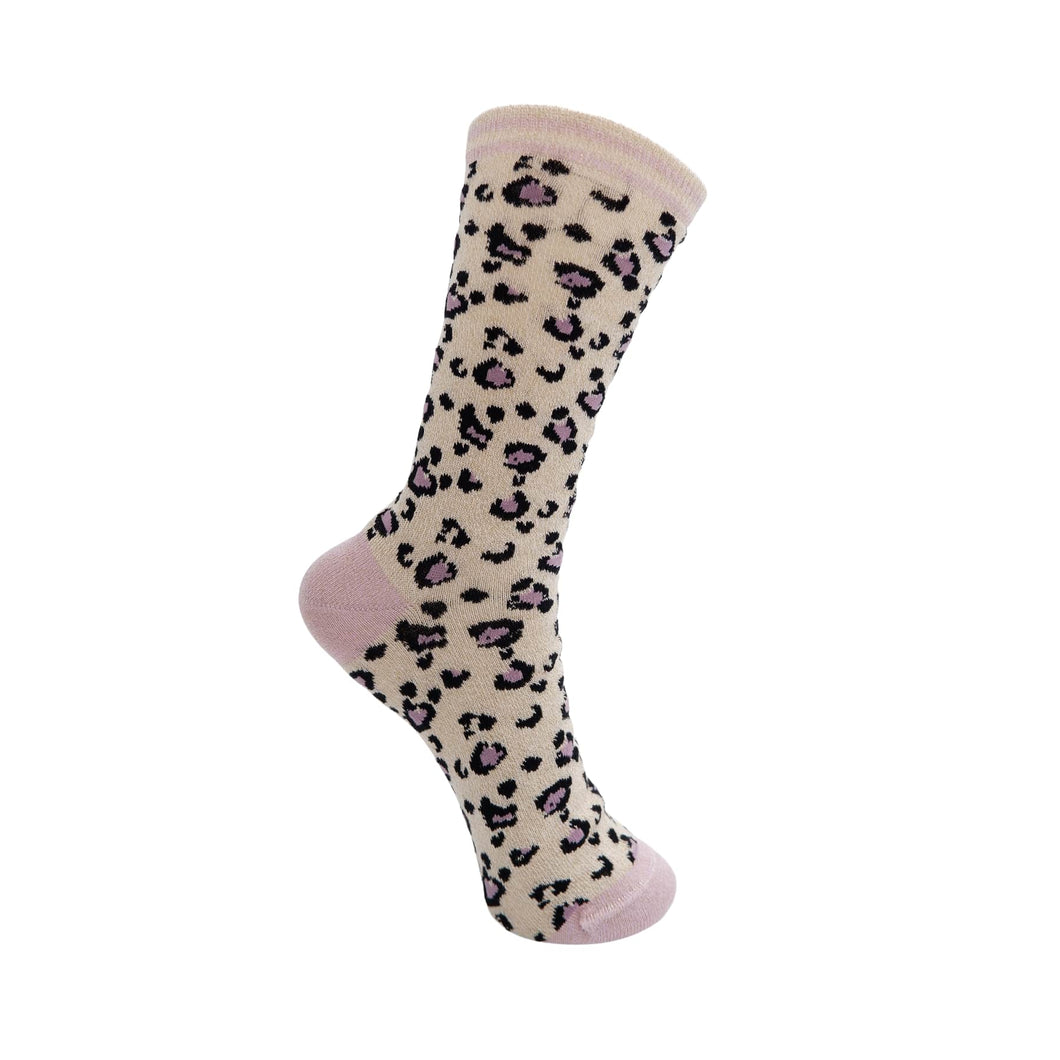 Leopard Glitter Socks