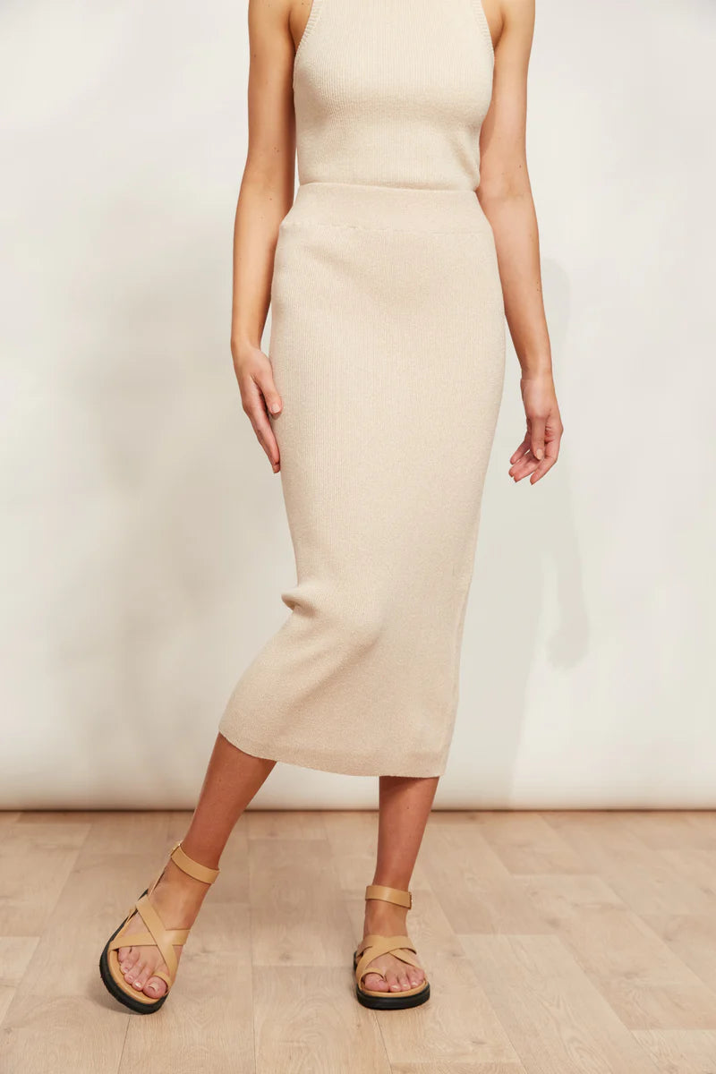 Gold Lurex Midi skirt