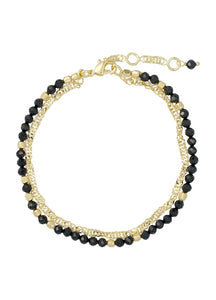Double Chain Onyx Bracelet