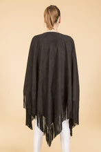 Load image into Gallery viewer, Faux Suede Fringe Cape