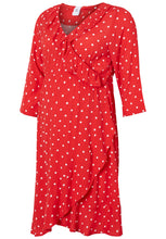 Load image into Gallery viewer, Maternity Polka Dot Red Dress