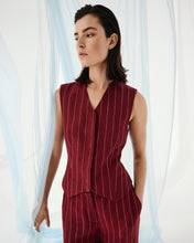 Load image into Gallery viewer, Rhubarb Pinstripe Waistcoat