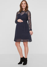 Load image into Gallery viewer, Maternity Navy Skater Dress