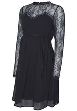 Load image into Gallery viewer, Maternity Navy Skater Dress