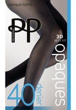Load image into Gallery viewer, 40 Denier Black Opaque Tights