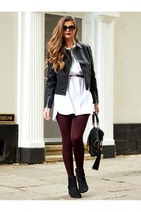 60 Denier Burgundy Opaque Tights