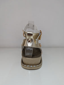 Gold Studded Cross Sandals
