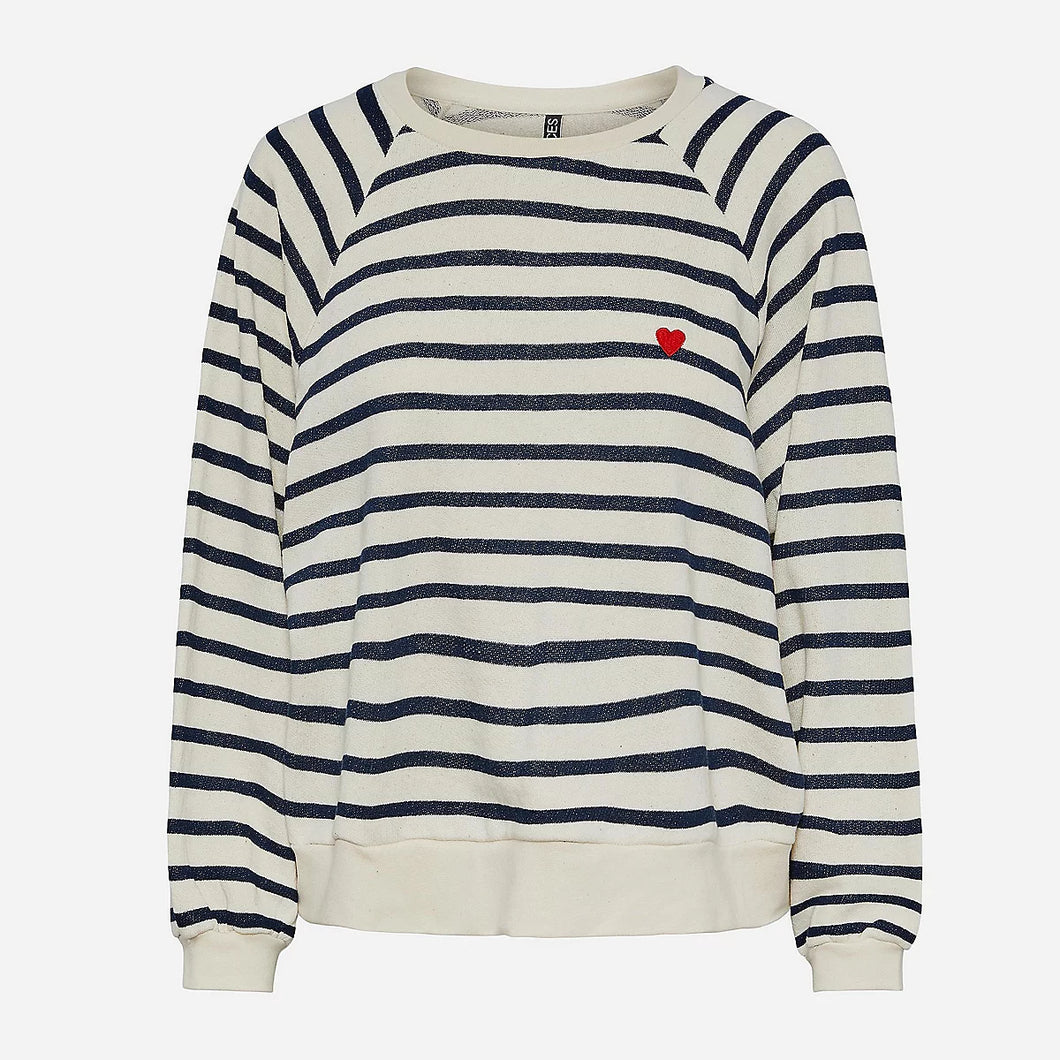 Striped Heart Sweat