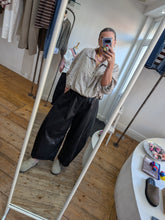 Load image into Gallery viewer, Leather Barrel Leg Trousers