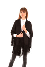 Load image into Gallery viewer, Faux Suede Fringe Cape