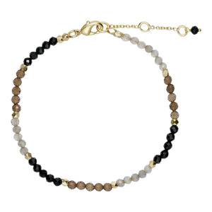 Smokey Quartz Tourmaline Gemstone Bracelet