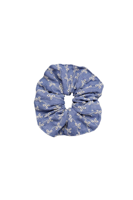 Denim Broderie Anglais Scrunchie