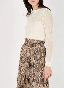 Pleated Snake Wrap Skirt
