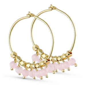 Rose Gemstone Hoops