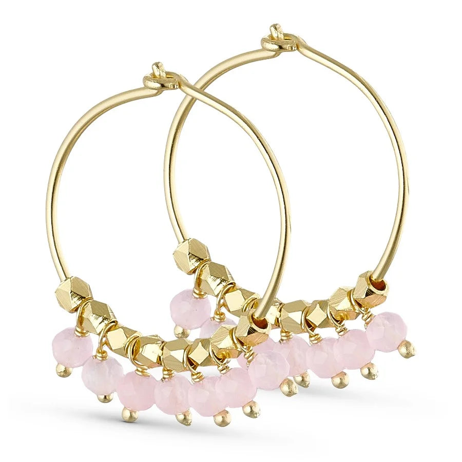 Rose Gemstone Hoops