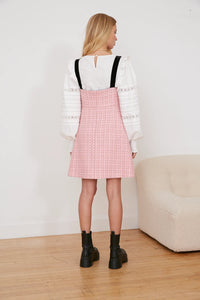 Pink Tweed Pinafore Dress