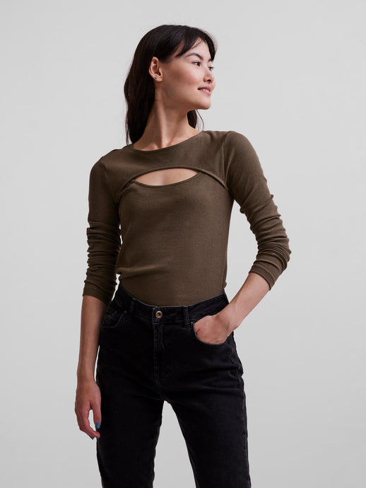 Cut Out Long Sleeve Top