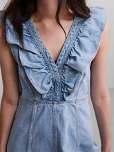 Load image into Gallery viewer, Ruffle Denim Pinafore