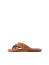 Load image into Gallery viewer, Brown Leather Padded Sandals