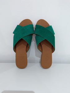 Cross Strap Slip On Sandals