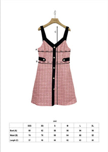Pink Tweed Pinafore Dress
