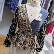 Load image into Gallery viewer, Zebra Floral Wrap Blouse