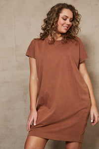 Mocha Jersey T-shirt Dress