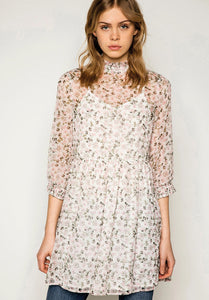 High Neck Floral Dress