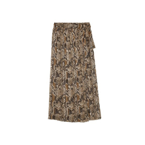 Pleated Snake Wrap Skirt