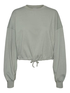 Cropped Tie Waist Sweat