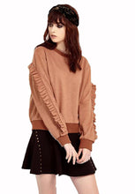 Load image into Gallery viewer, Frill Sleeve Lurex Sweater