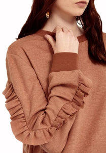 Frill Sleeve Lurex Sweater